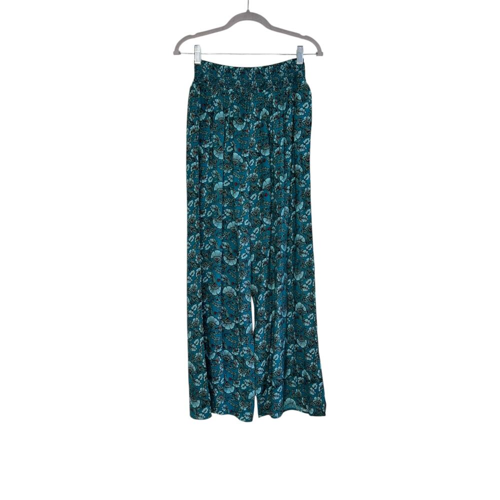 NWT Band of Gypsies Blue Floral Wide Leg Pants - Picture 5 of 8